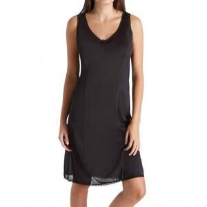 NEW SHADOWLINE LINGERIE velrose wide strap nylon full slip in black